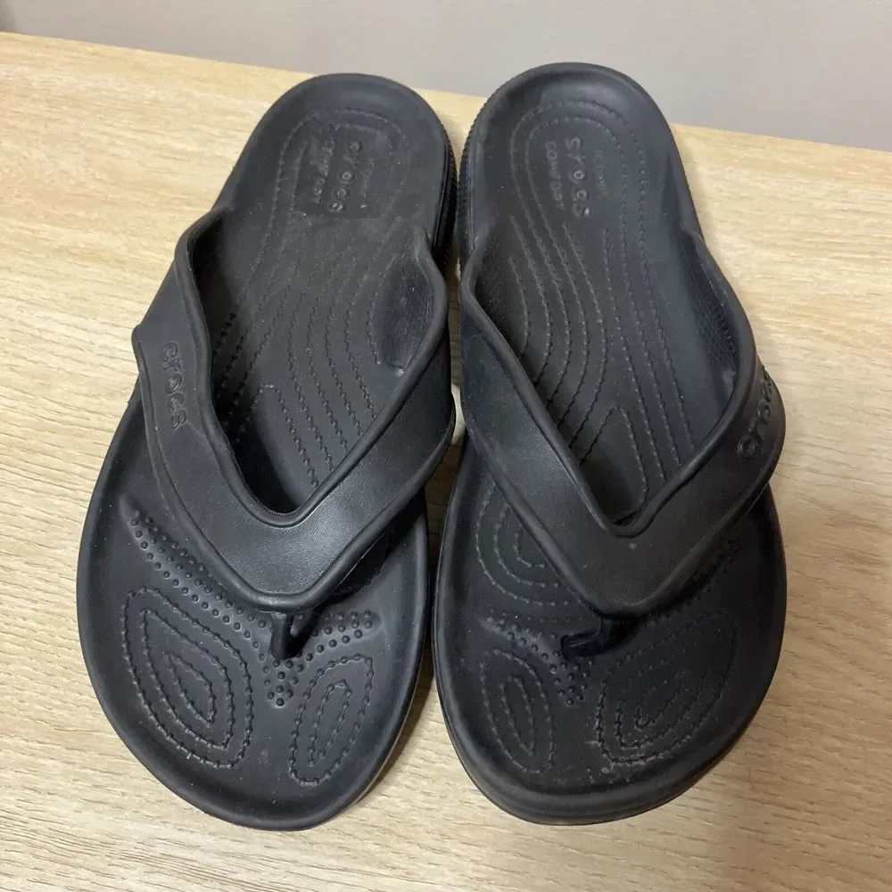 Crocs Classic II Flip Flop Shoes‎ Black 9M/11W Waterproof Pool Beach